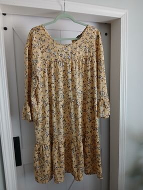 Suzanne Betro Yellow Floral Mini Dress